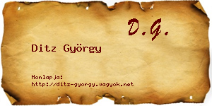 Ditz György névjegykártya