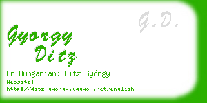 gyorgy ditz business card