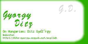 gyorgy ditz business card